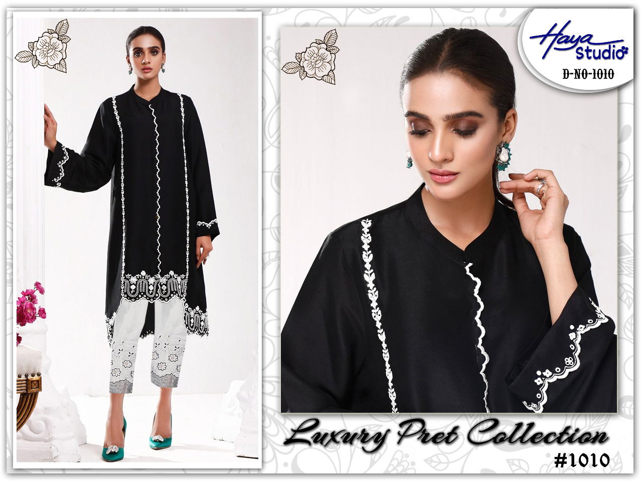 Haya Studio 1010Stylish Party Wear Heavy Georgette Top With Bottom Collection